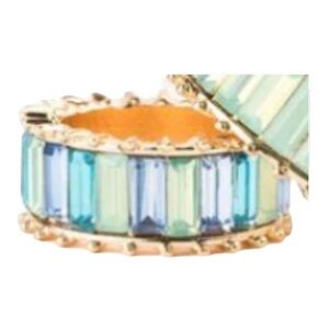 Violet & Brooks Elyse Blue Green Purple Wide Baguette Ring - NEW Size‎ 6